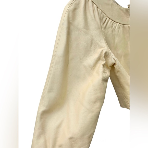 NWT KENZIE Shimmer Yellow Gold Lambskin Leather Jacket Sz 8 Bolero $1290 - Picture 7 of 9